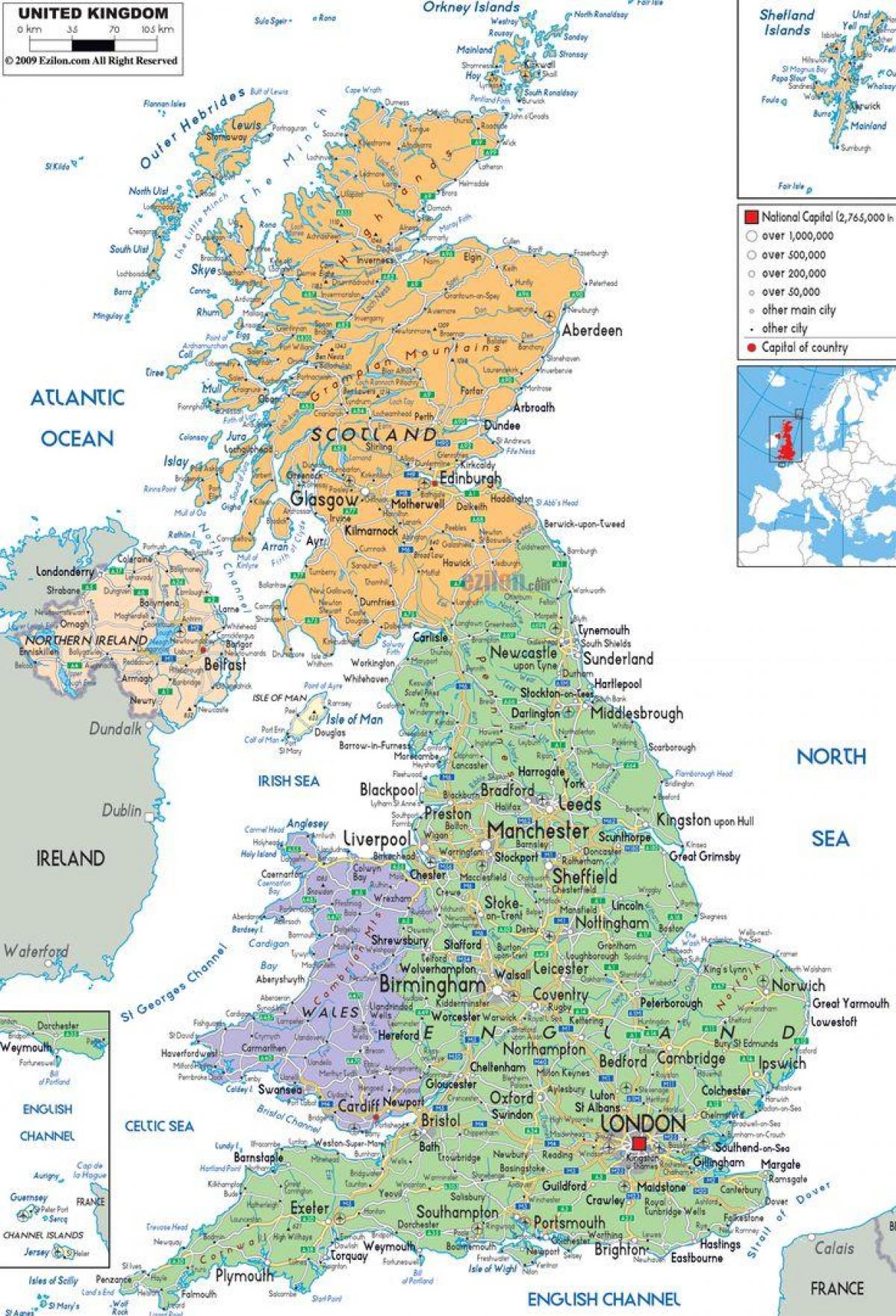 Велика британија на мапа