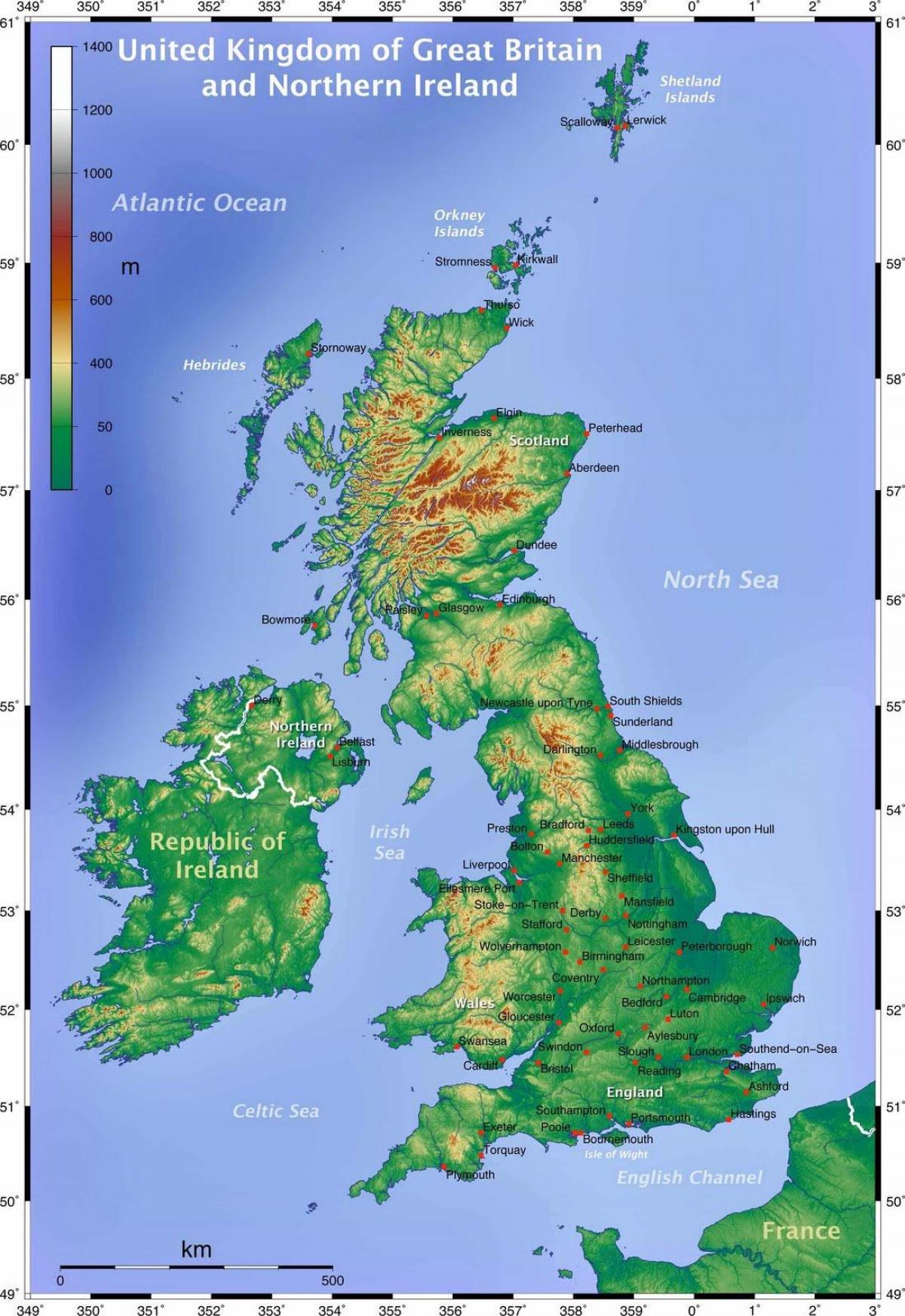 мапа на велика Британија