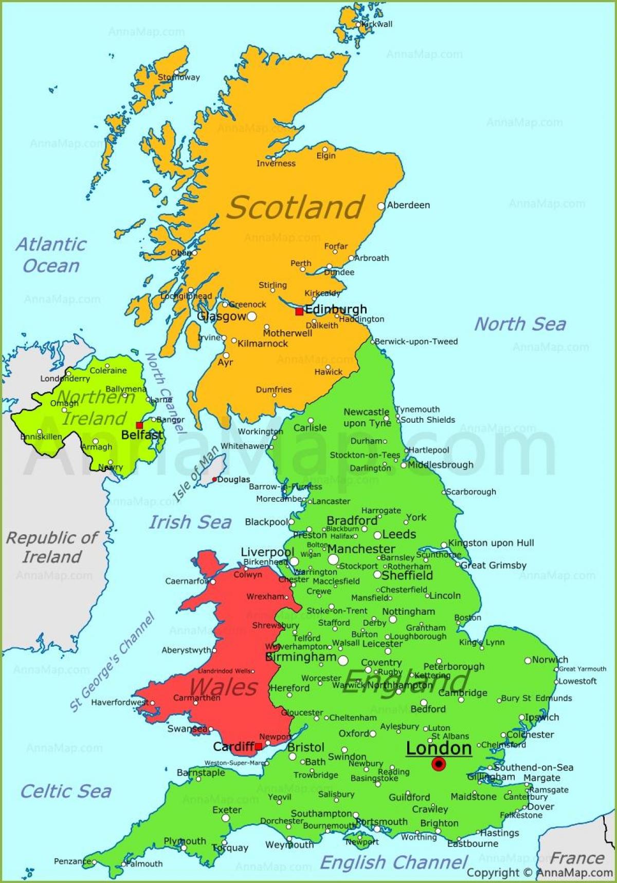 мапа на Обединетото Кралство